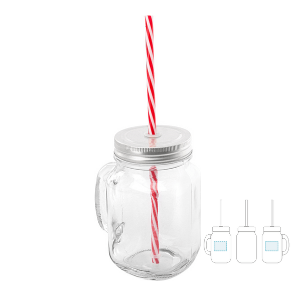 Verre avec couvercle et paille cristalline